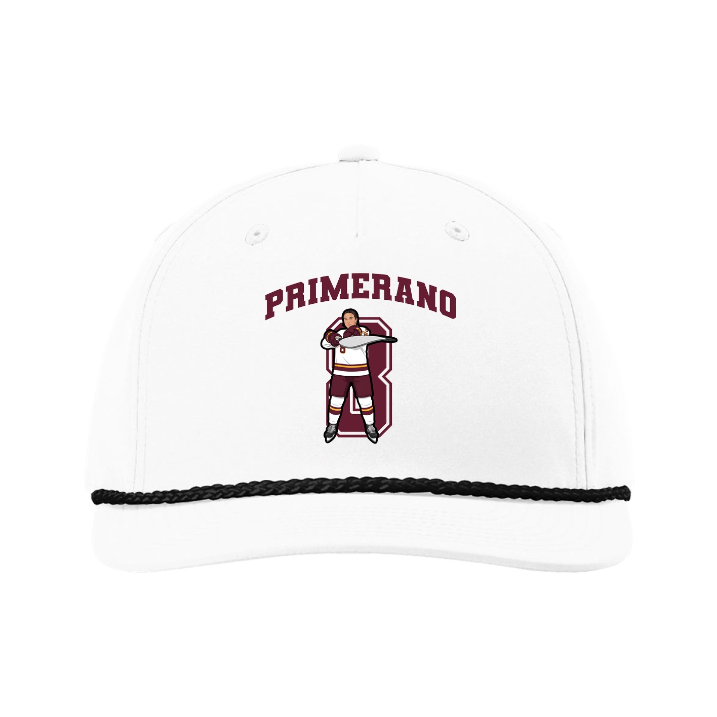 Five-Panel Classic Rope Cap — Number in White
