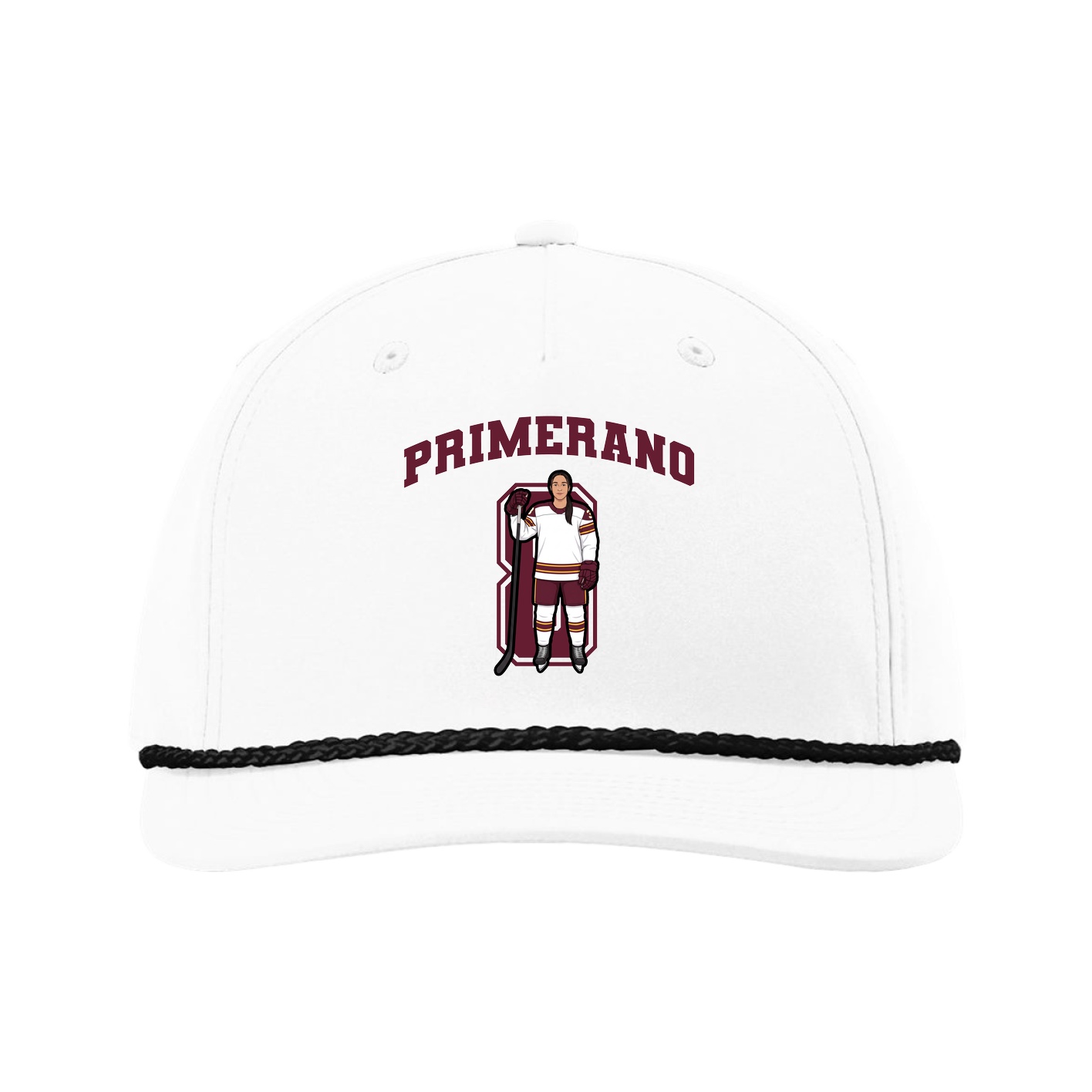 Five-Panel Classic Rope Cap — Number in White