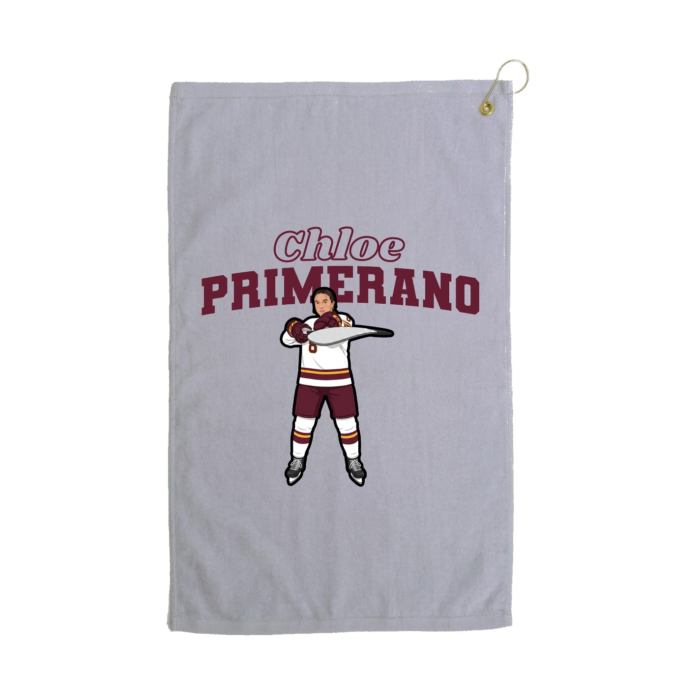 Golf Towel — Name Arch in Grey