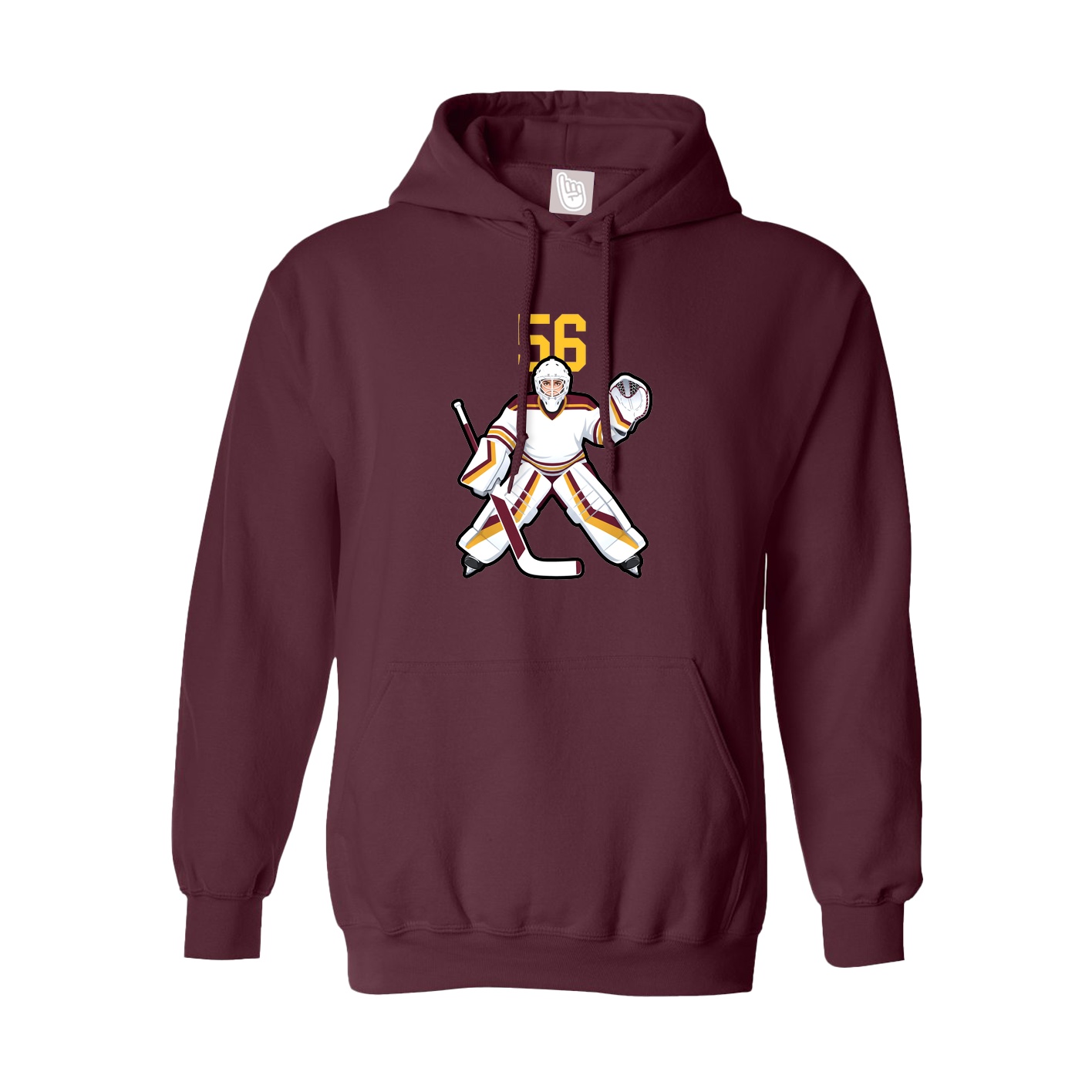 Hoodie — Number Top in Maroon