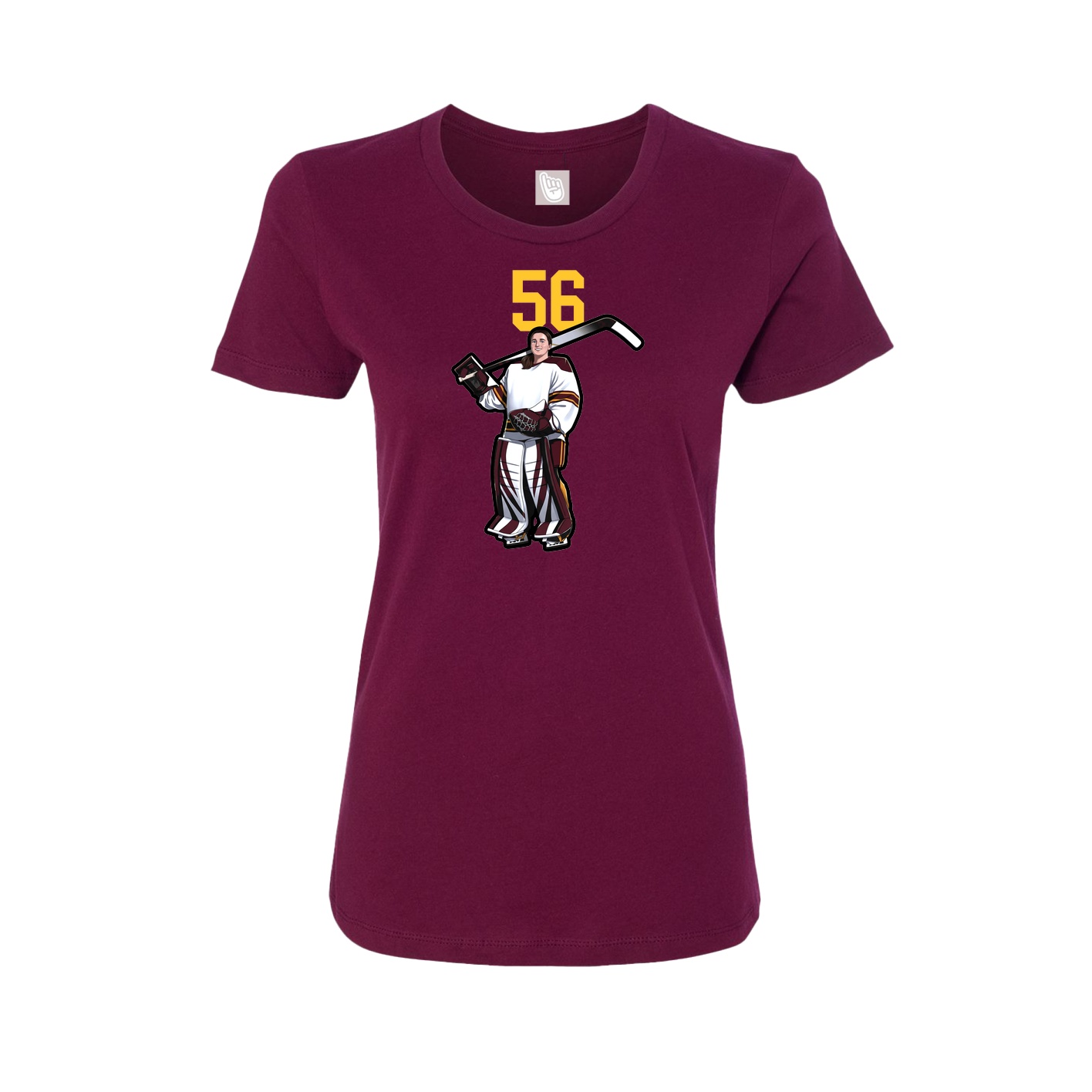 Womens Tee — Number Top in Maroon