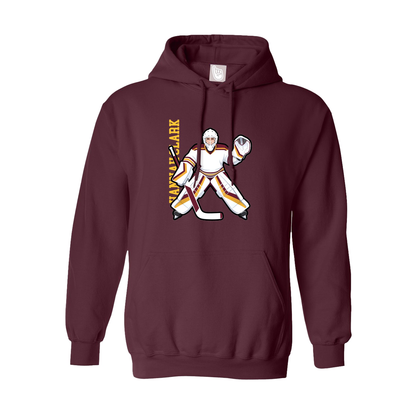 Youth Hoodie — Name Vertical in Maroon