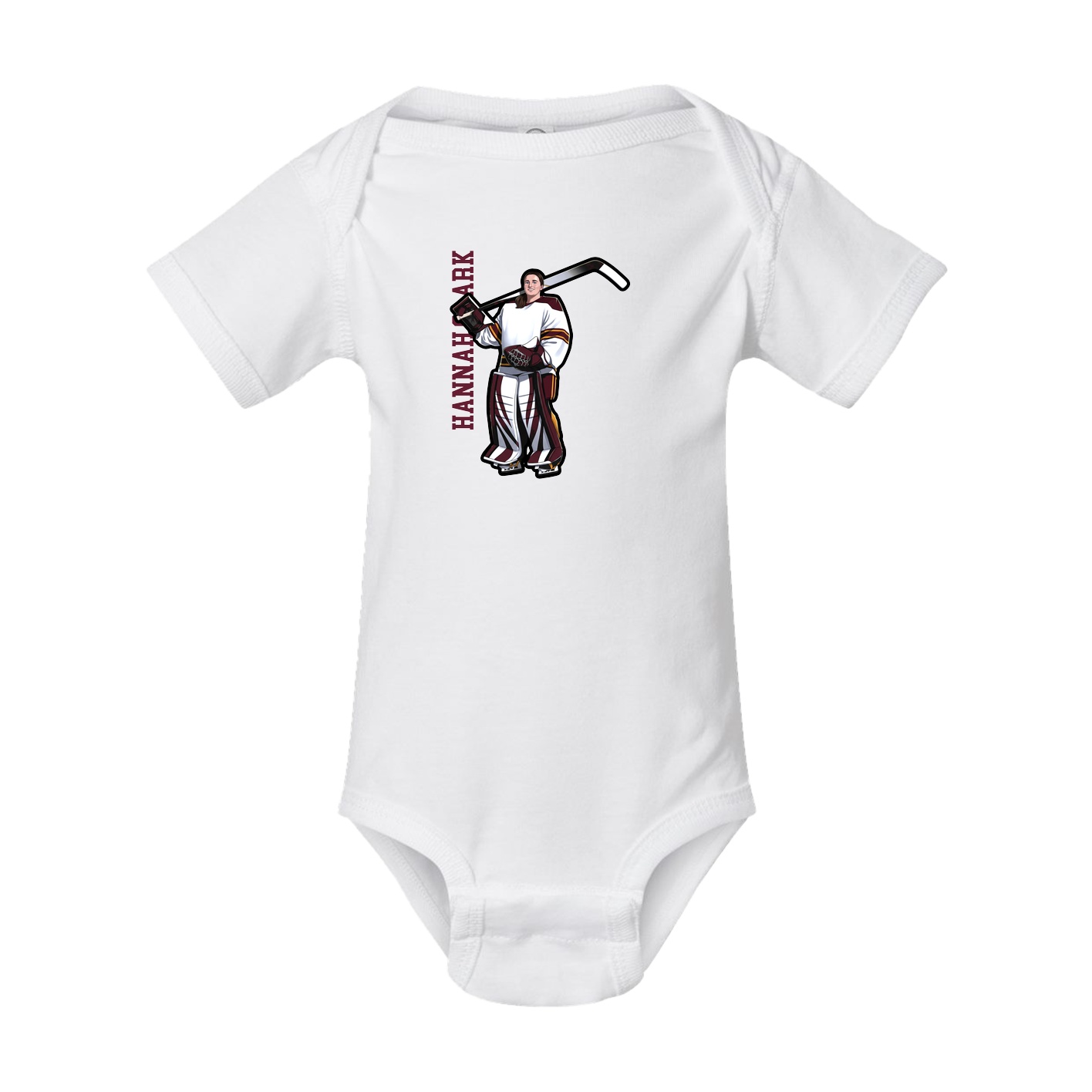 Baby Onesie — Name Vertical in White