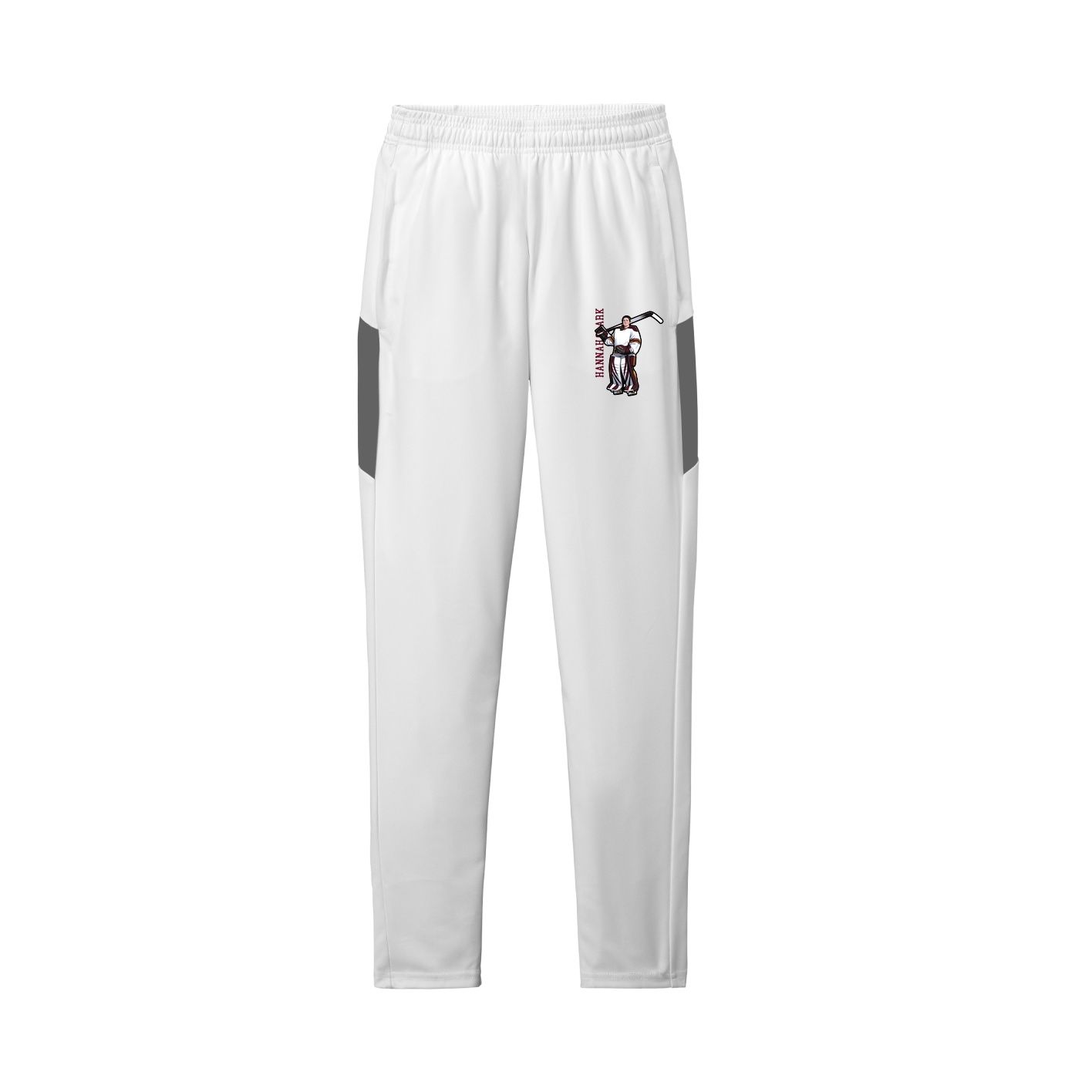 Team Travel Pant — Name Vertical in White/Grey
