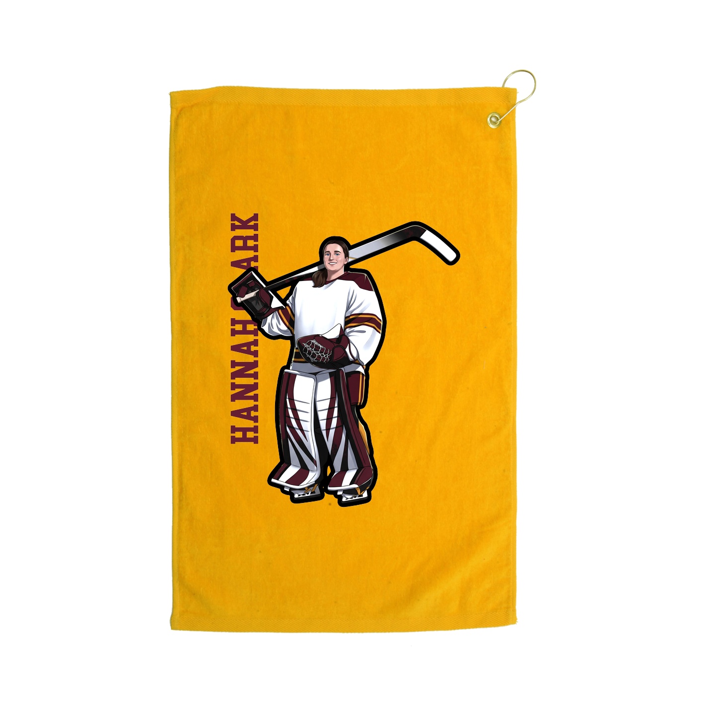 Golf Towel — Name Vertical in Gold
