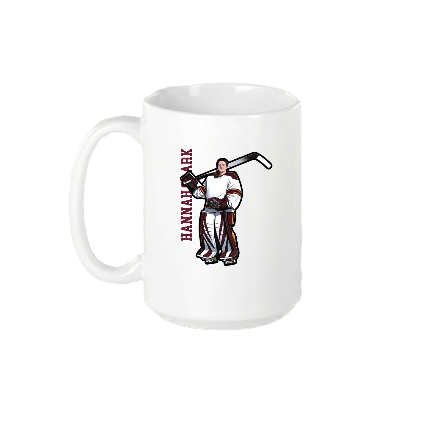 15oz Coffee Mug — Name Vertical in White