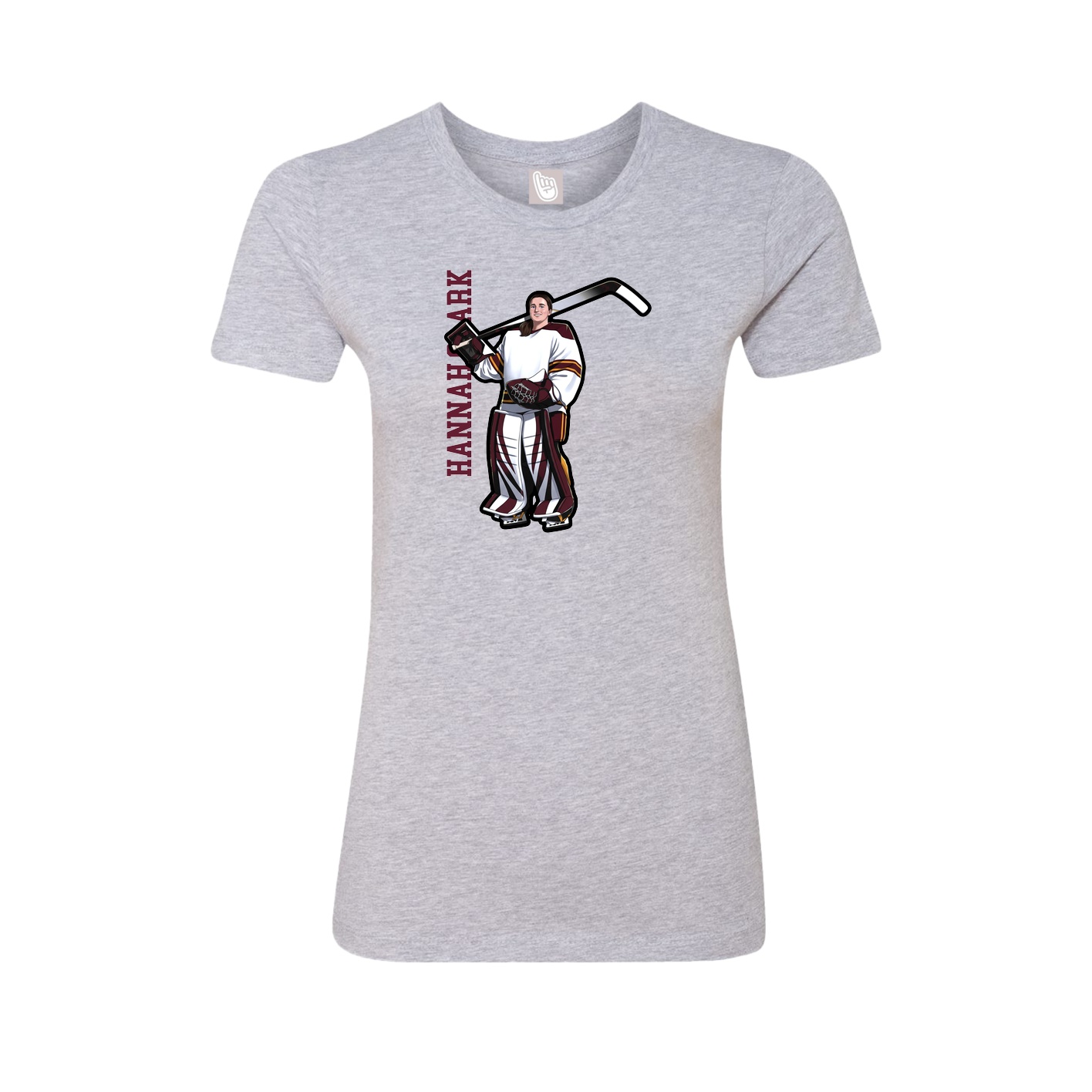 Fitted Women's Tee — Name Vertical in Grey