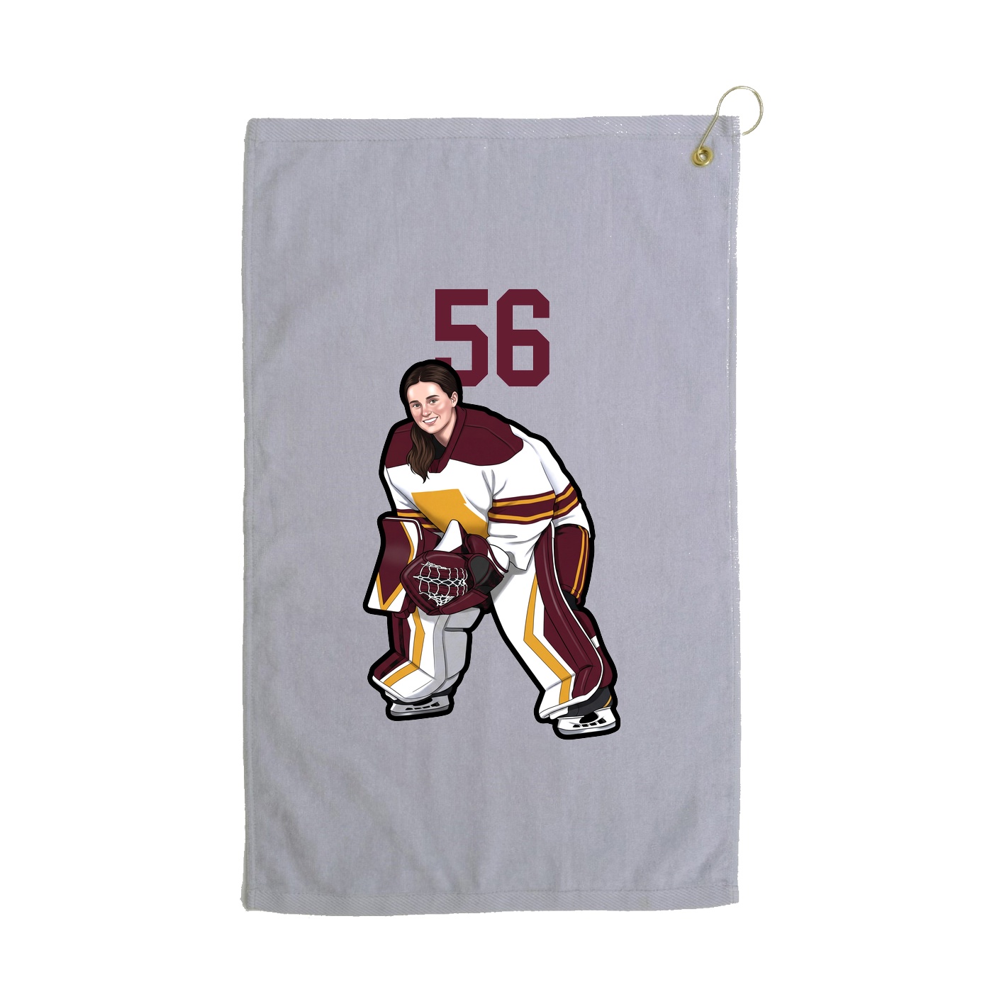 Golf Towel — Number Top in Grey