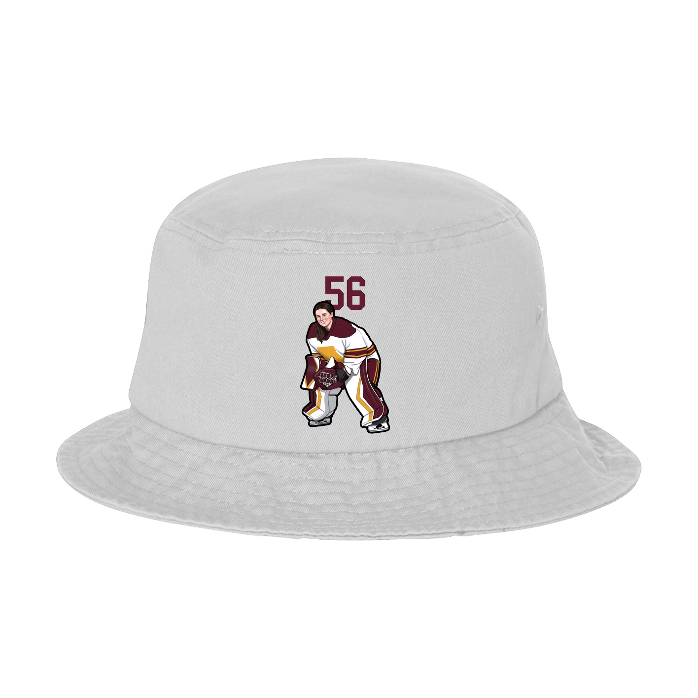Bucket Cap — Number Top in White