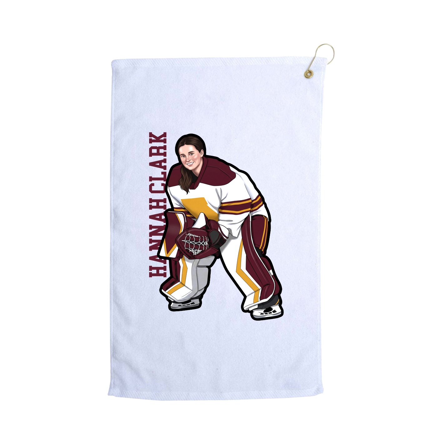 Golf Towel — Name Vertical in White