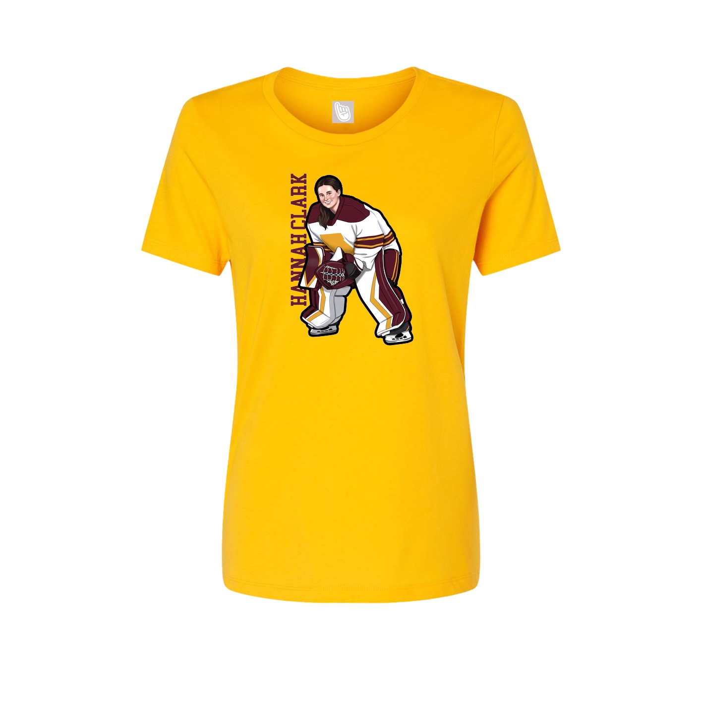 Womens Tee — Name Vertical in Gold