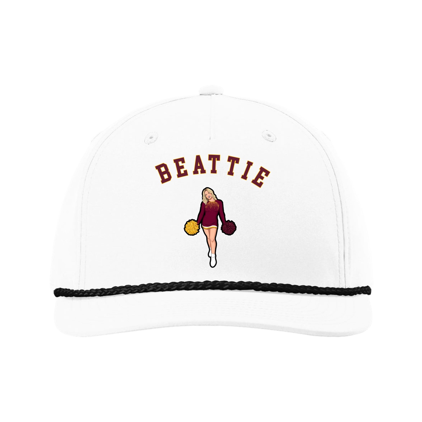 Five-Panel Classic Rope Cap — Shirsey Arch in White