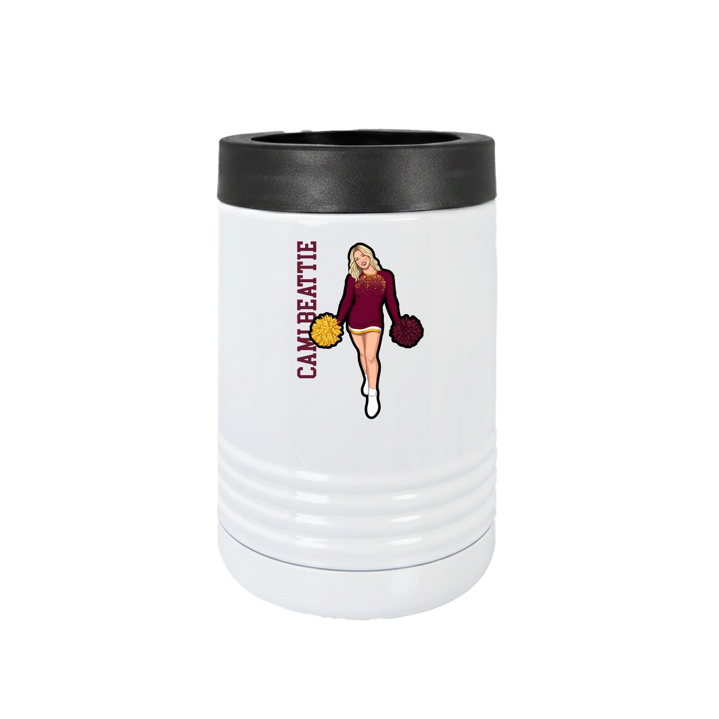 Beverage Holder — Name Vertical in White