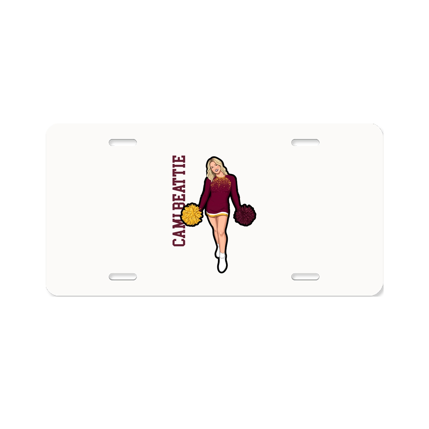 License Plate — Name Vertical in Classic