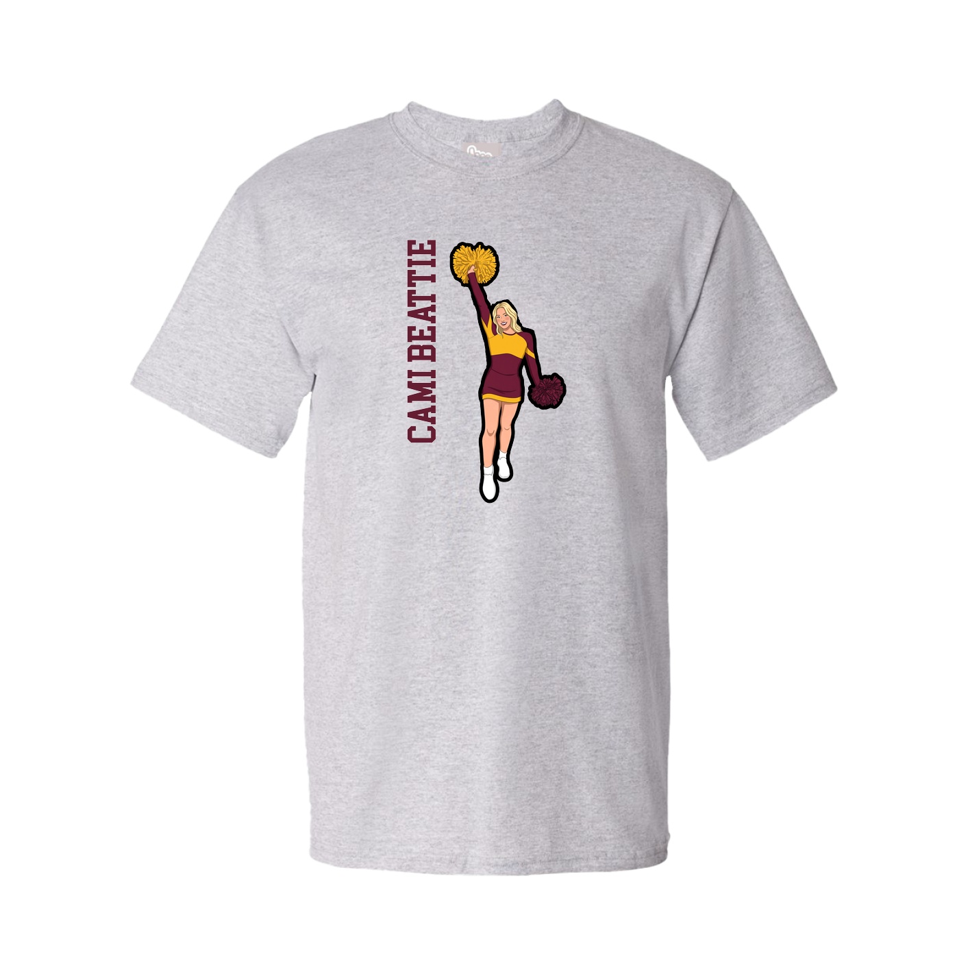 Youth Tee — Name Vertical in Grey