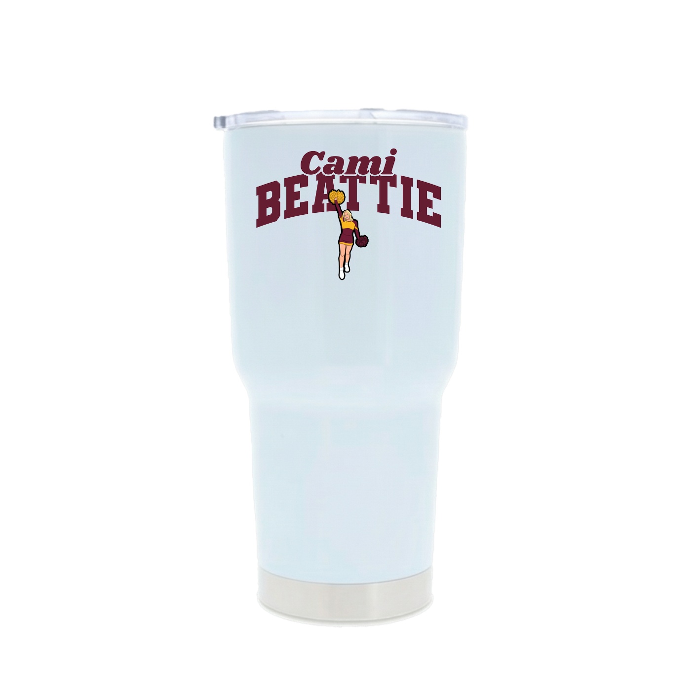 30oz Stainless Steel Tumbler — Signature Arch in White