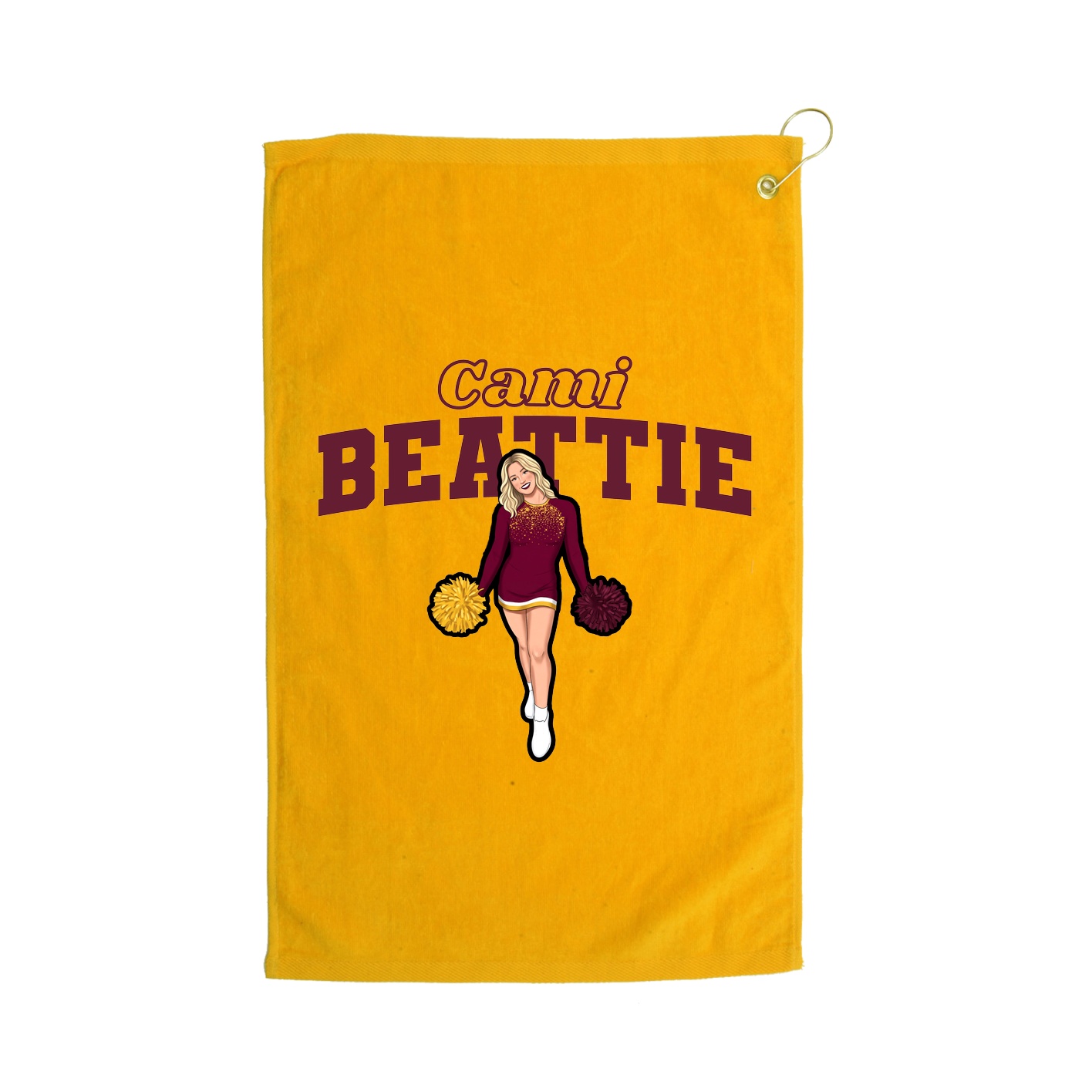 Golf Towel — Name Arch in Gold