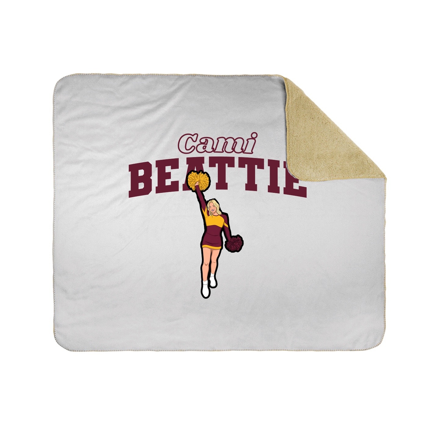 Throw Blanket — Name Arch in White