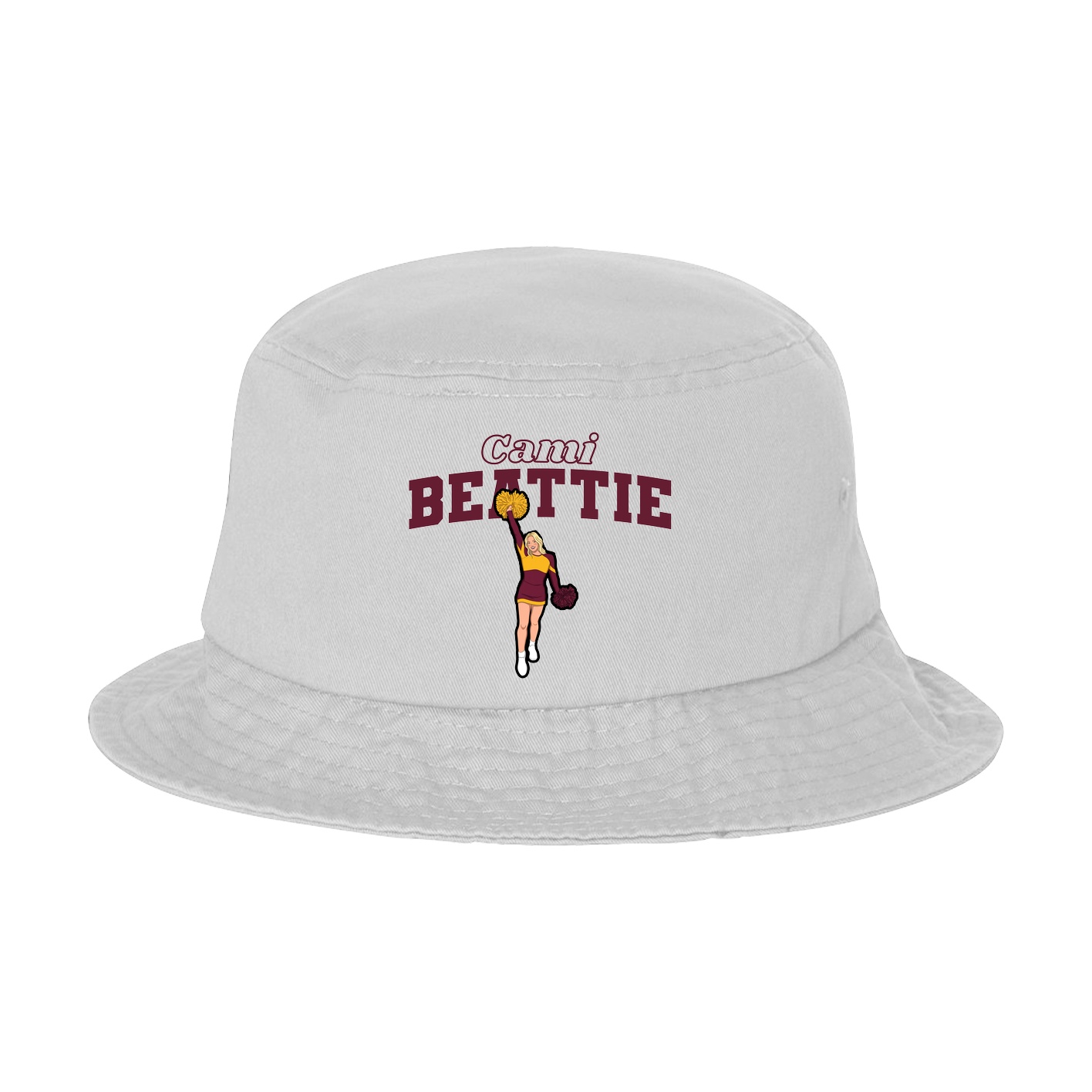 Bucket Cap — Name Arch in White