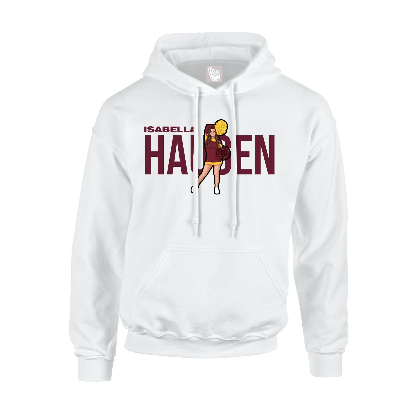 Youth Hoodie — Player Name in White