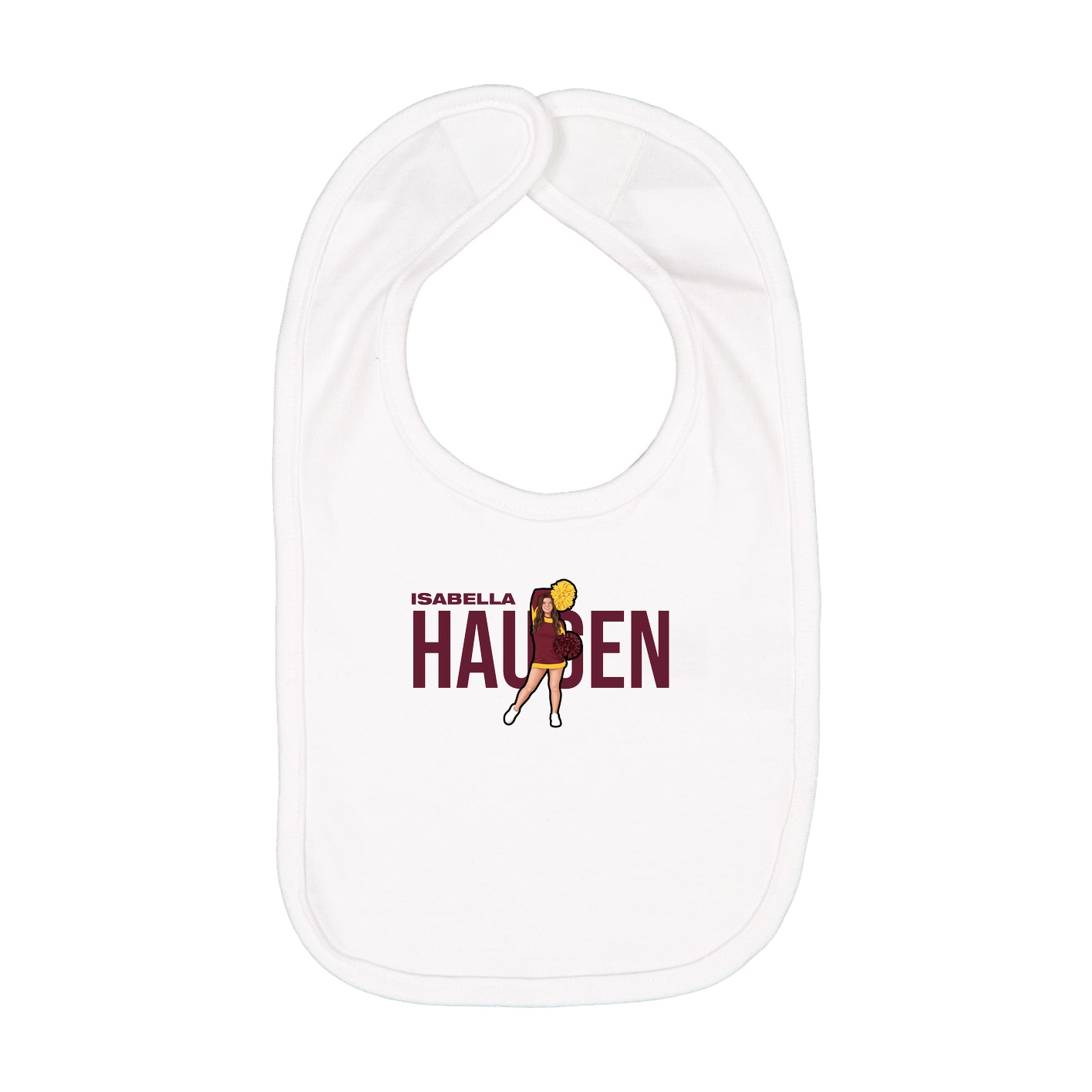 Infant Bib — Player Name in White