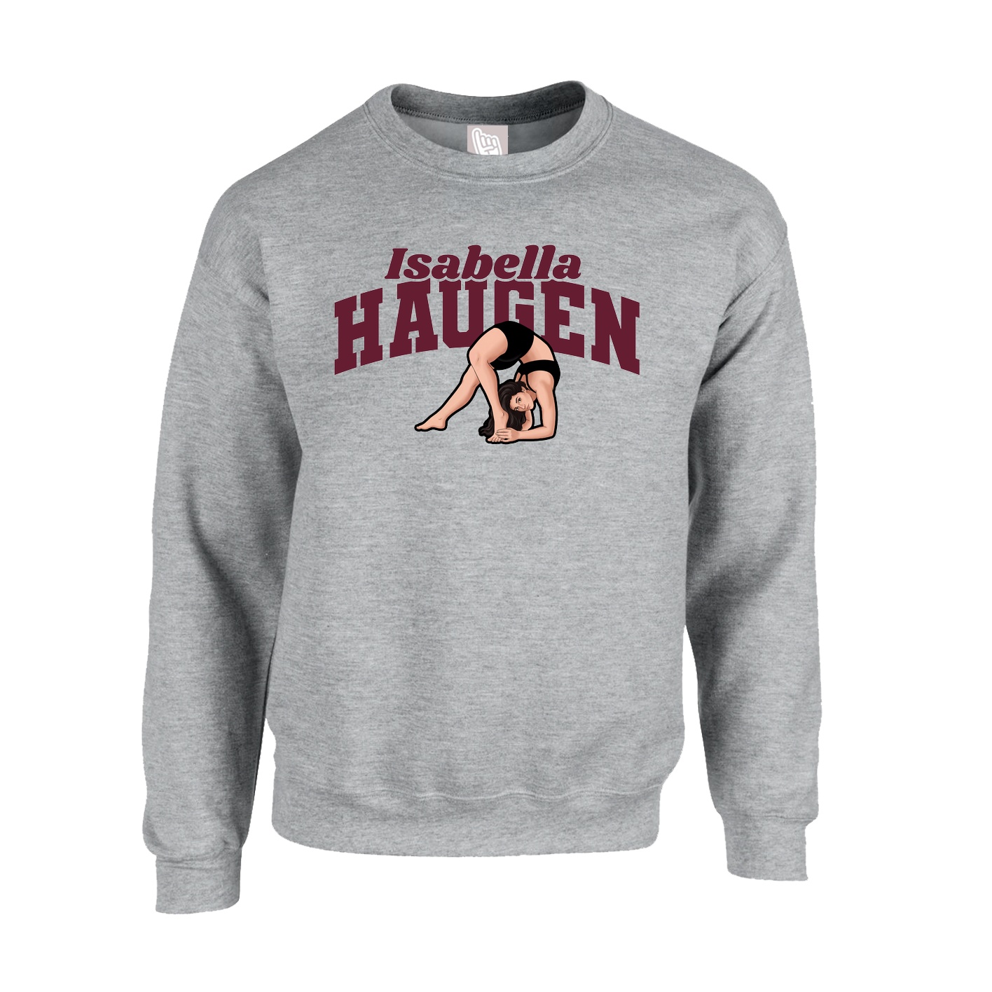 Fleece Crew — Signature Arch in Grey