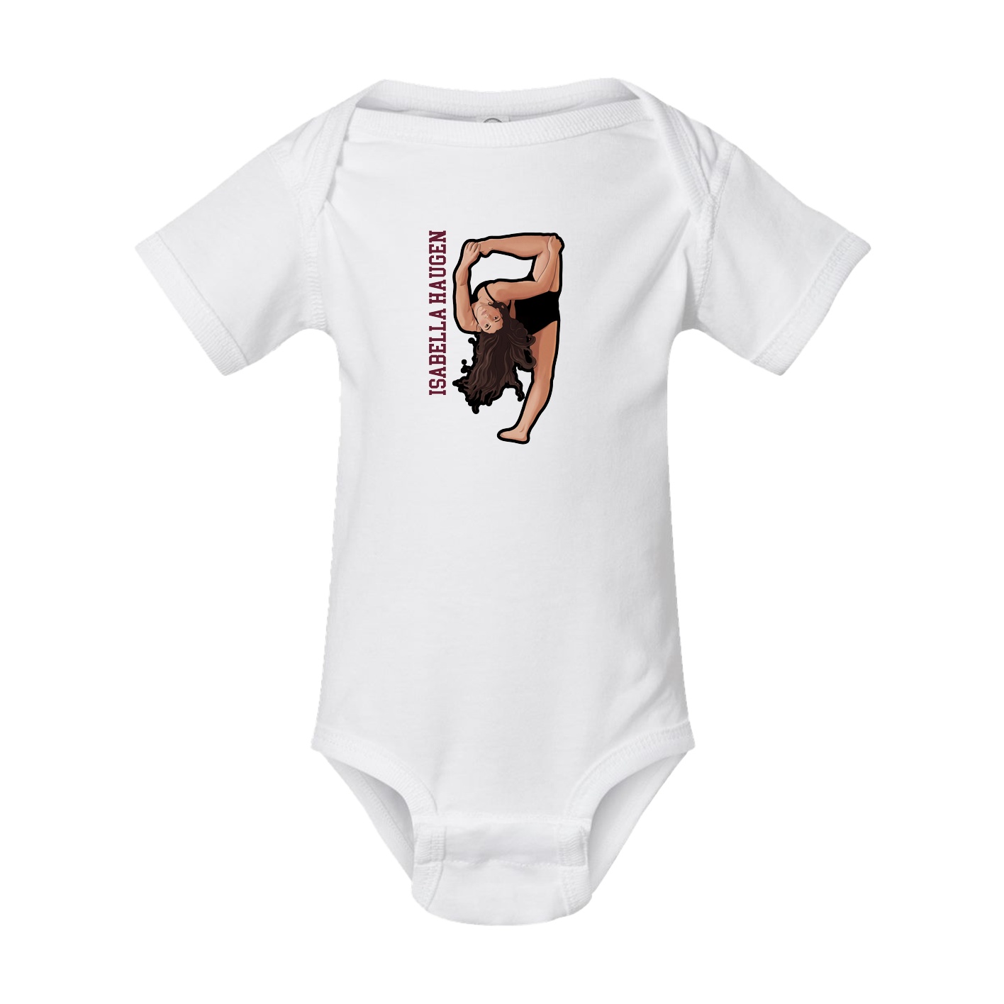 Baby Onesie — Name Vertical in White
