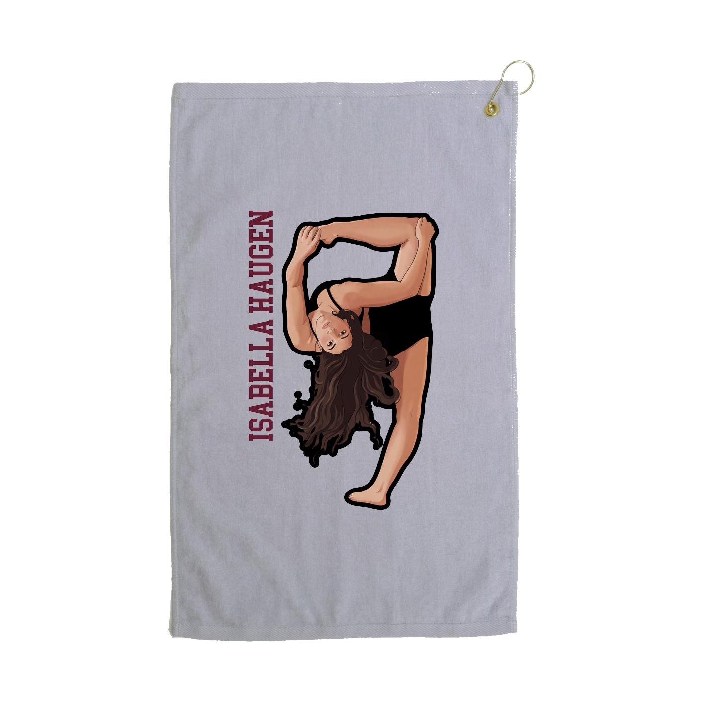 Golf Towel — Name Vertical in Grey