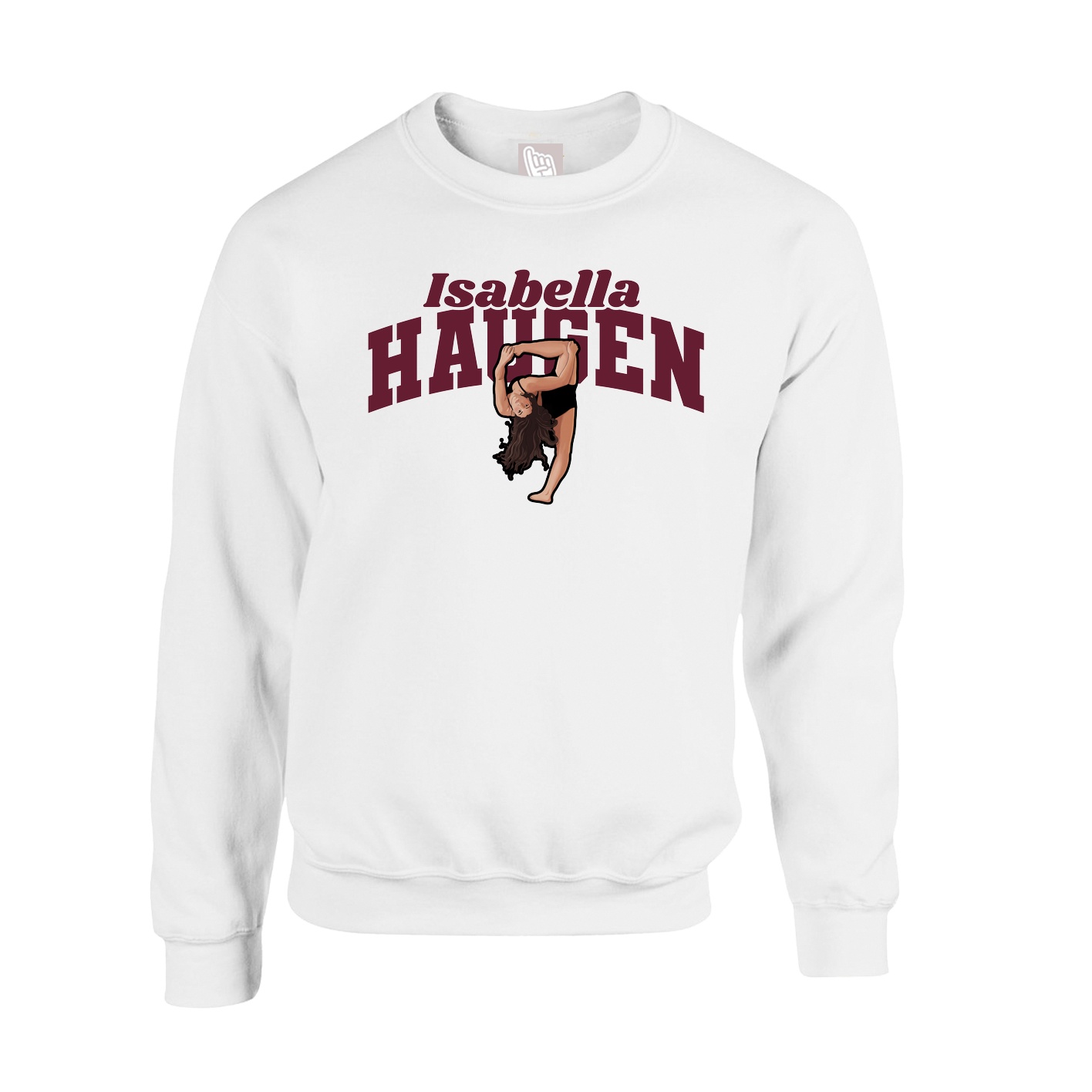 Fleece Crew — Signature Arch in White