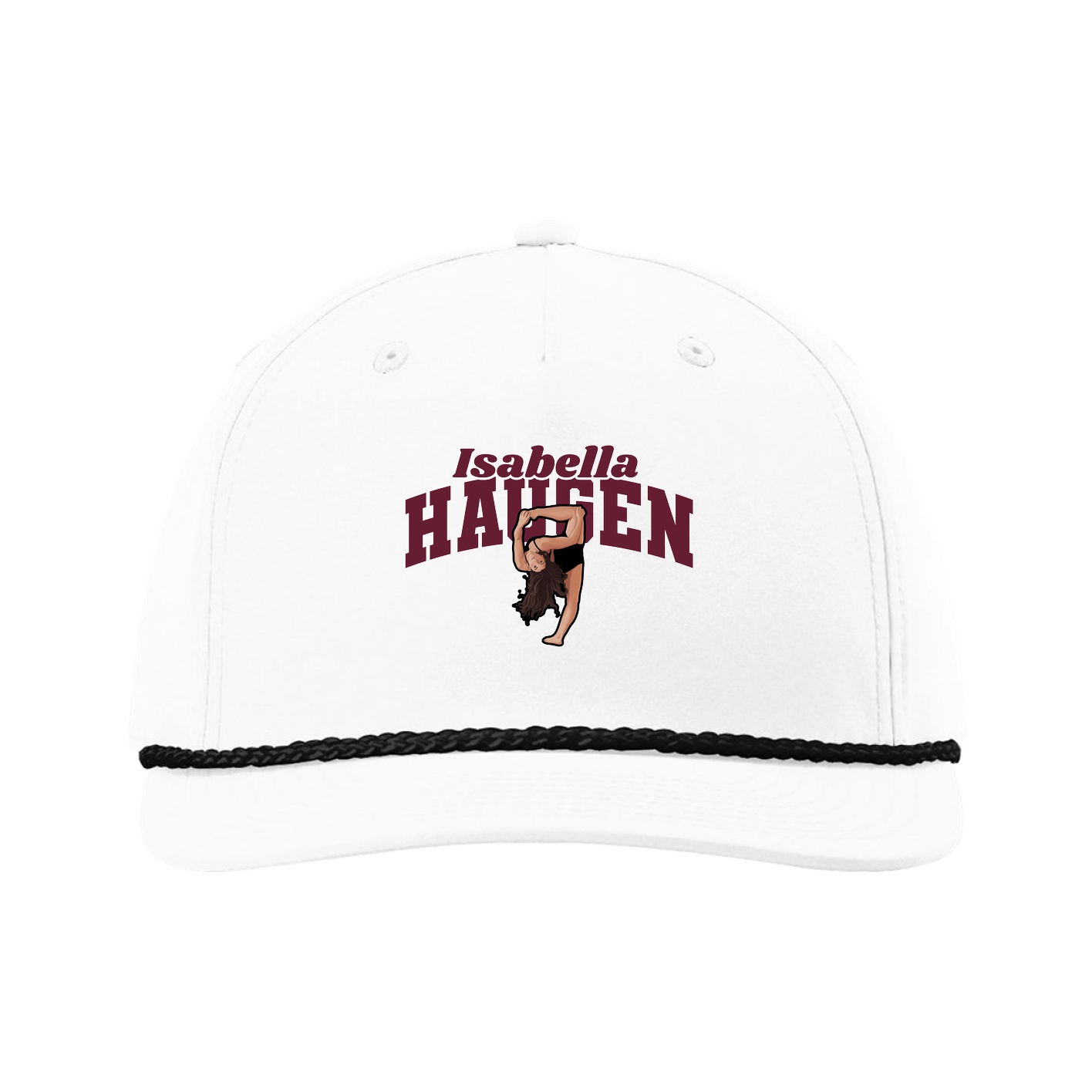 Five-Panel Classic Rope Cap — Signature Arch in White