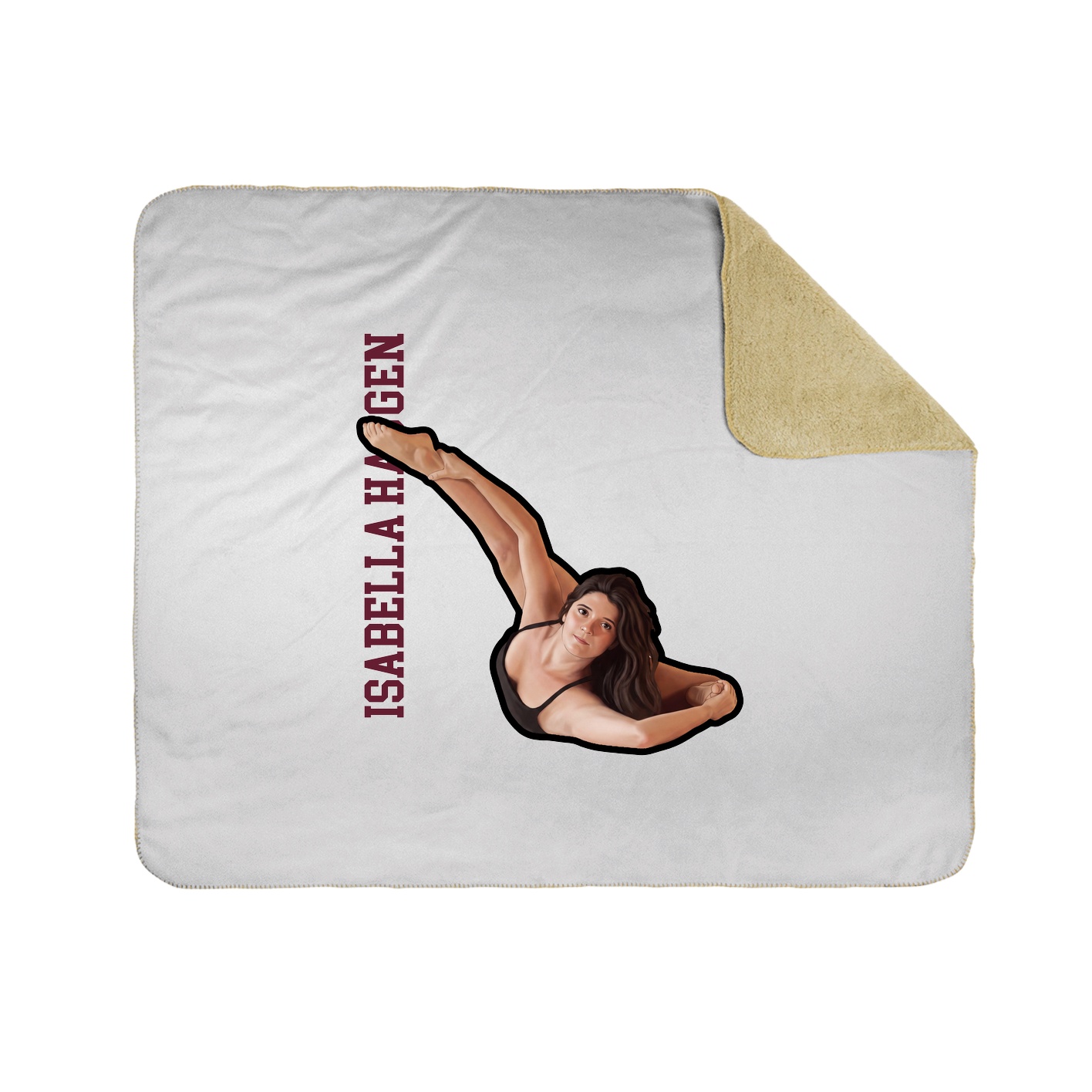Throw Blanket — Name Vertical in White