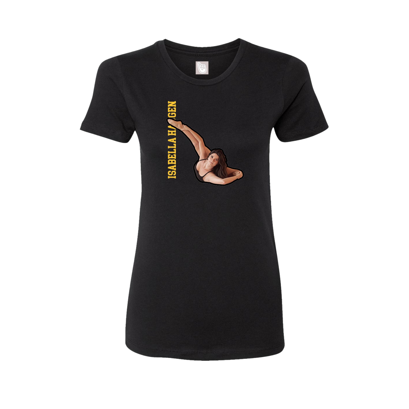 Fitted Women's Tee — Name Vertical in Black
