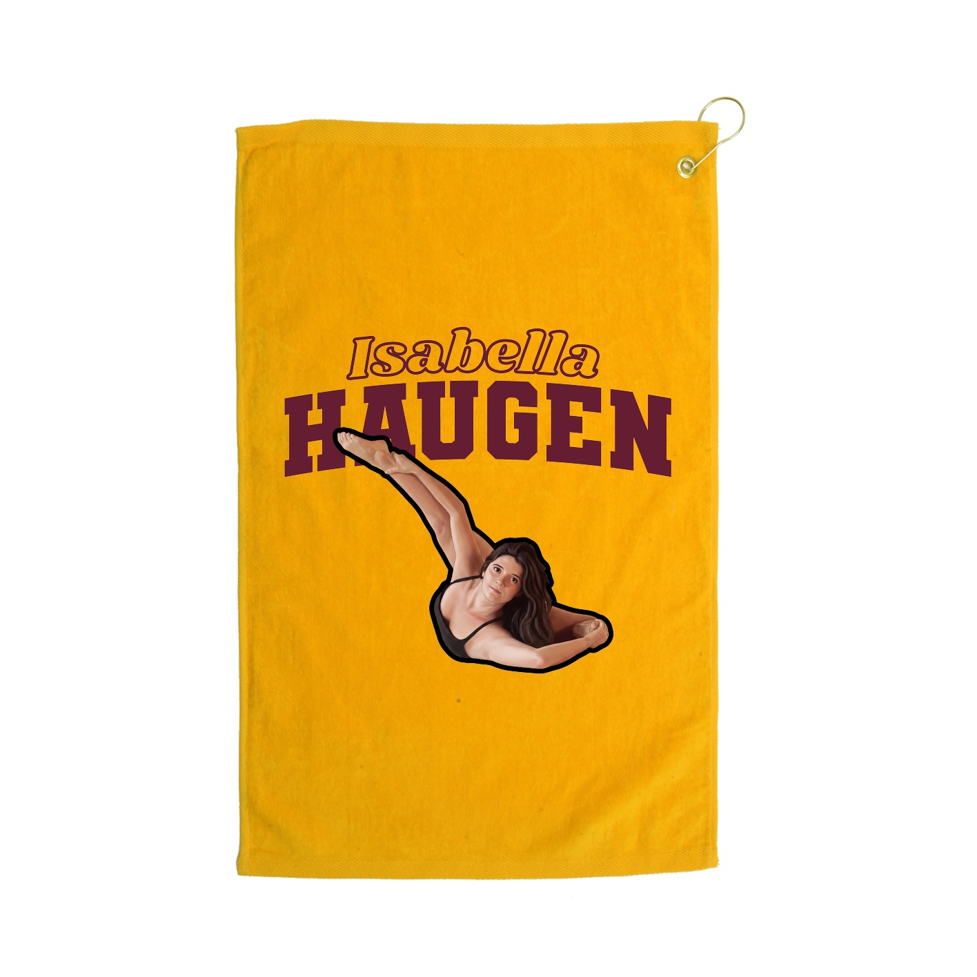 Golf Towel — Name Arch in Gold