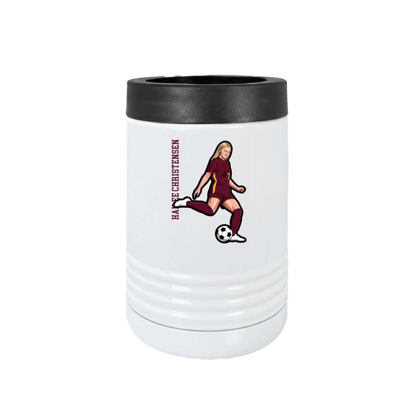 Beverage Holder — Name Vertical in White