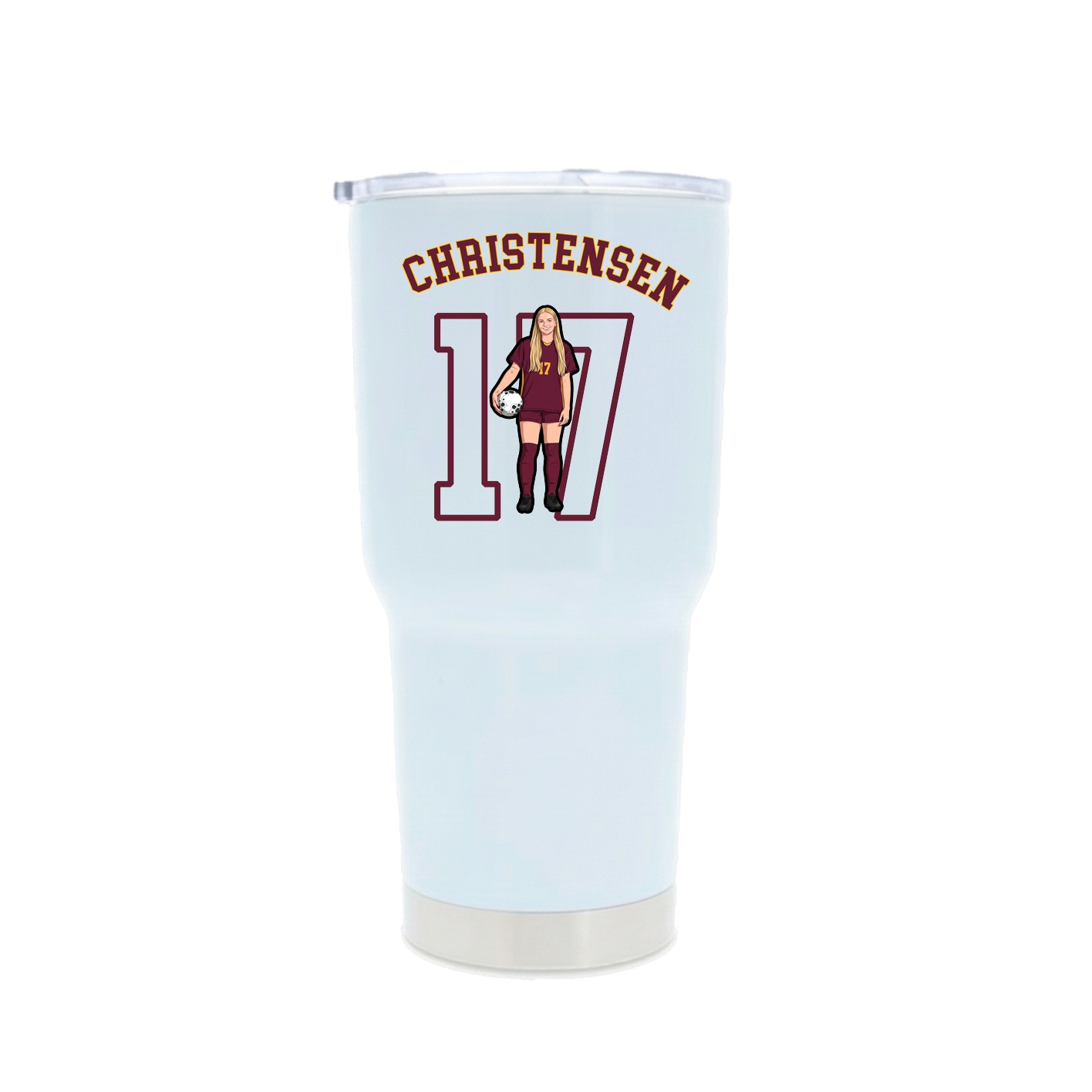 30oz Stainless Steel Tumbler — Shirsey Arch in White
