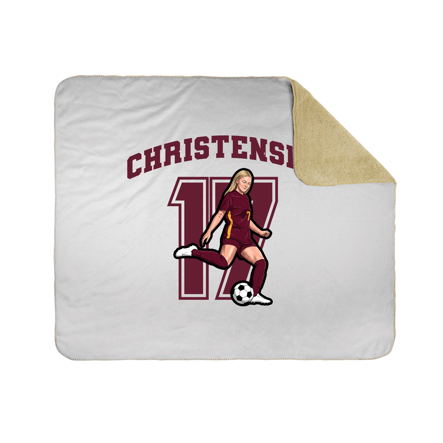 Throw Blanket — Number in White