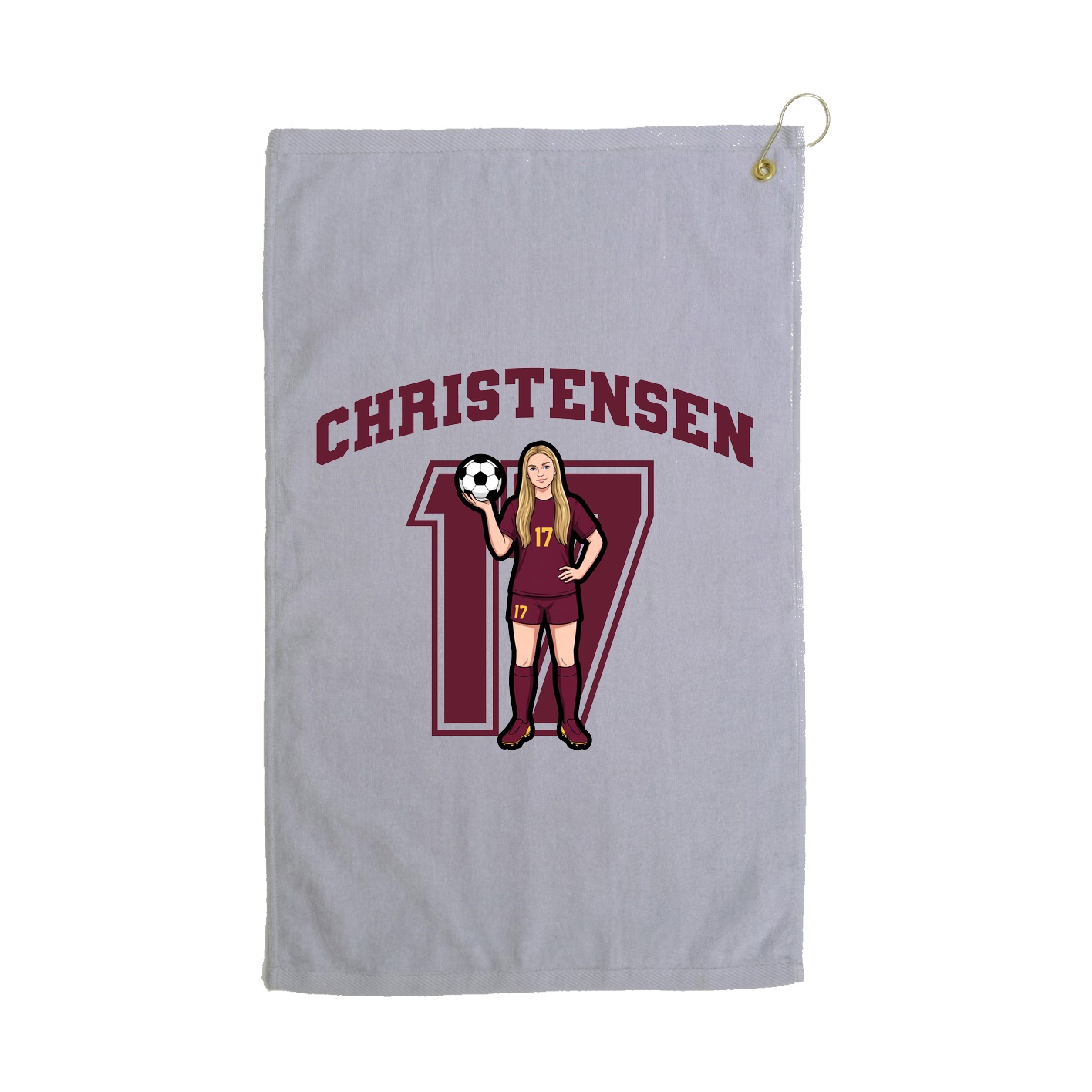 Golf Towel — Number in Grey