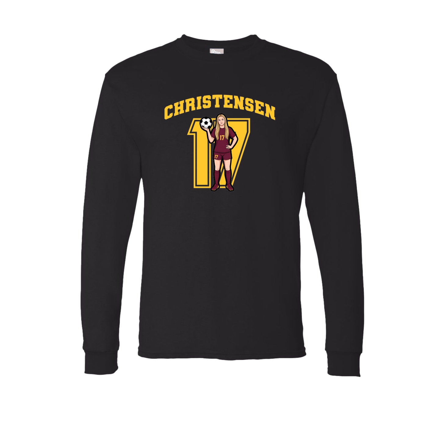 Long Sleeve Tee — Number in Black