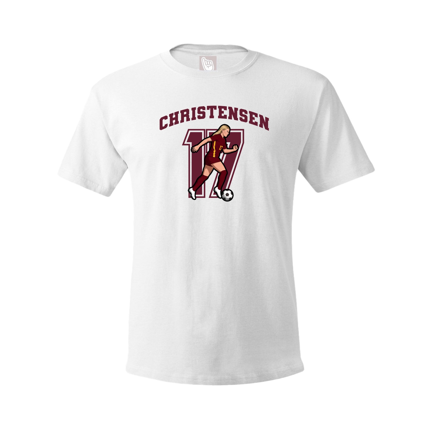 Youth Tee — Number in White