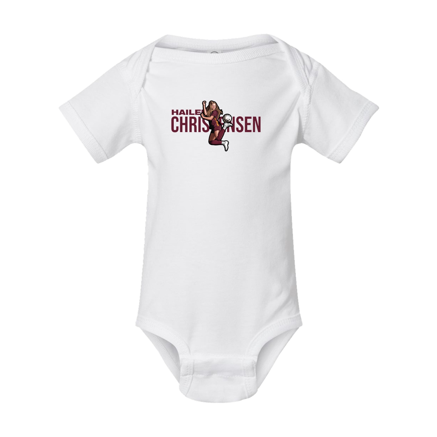 Baby Onesie — Player Name in White