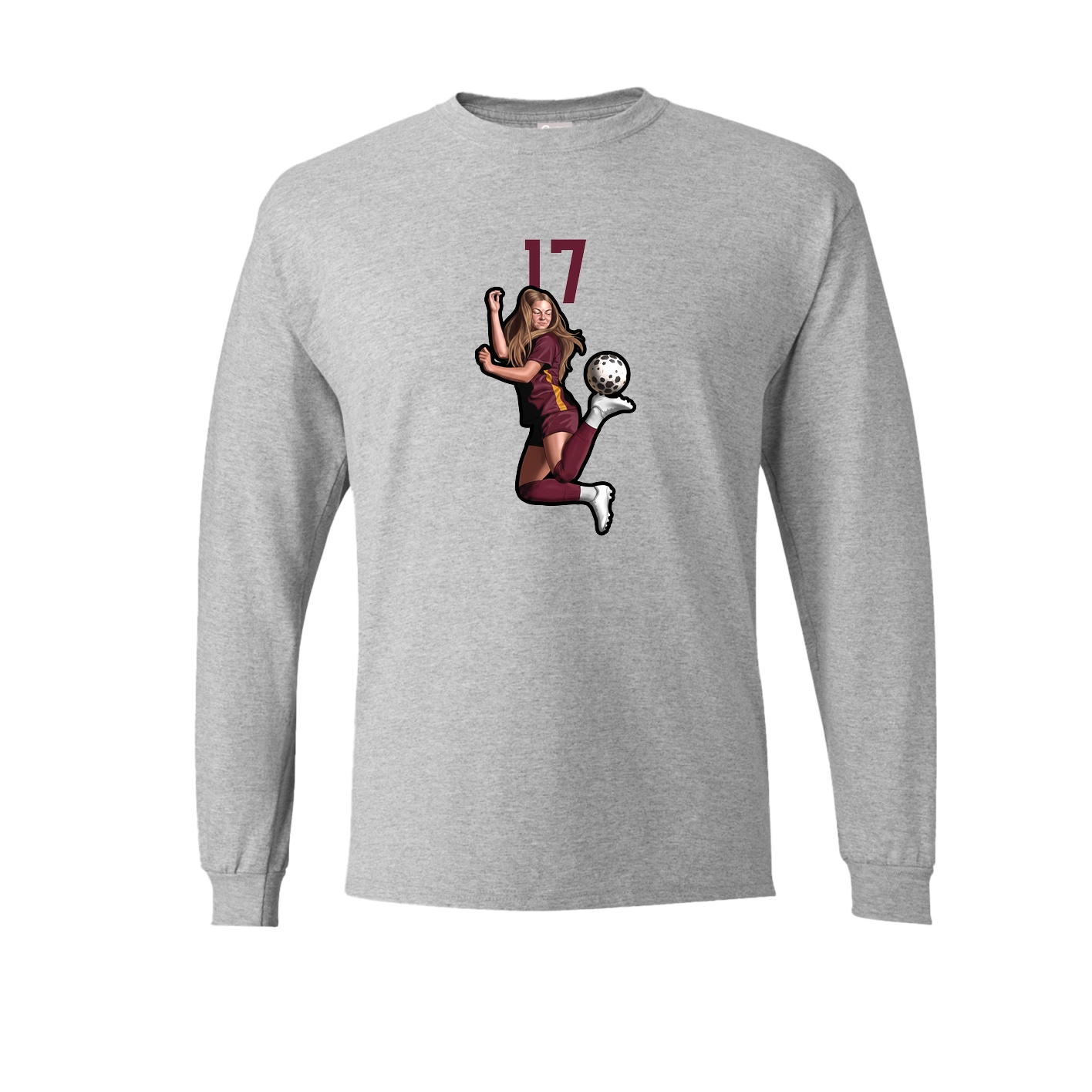 Long Sleeve Tee — Number Top in Grey