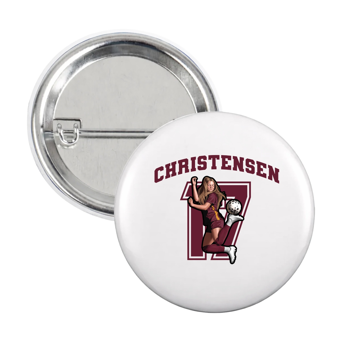 Game Day Button — Number in White