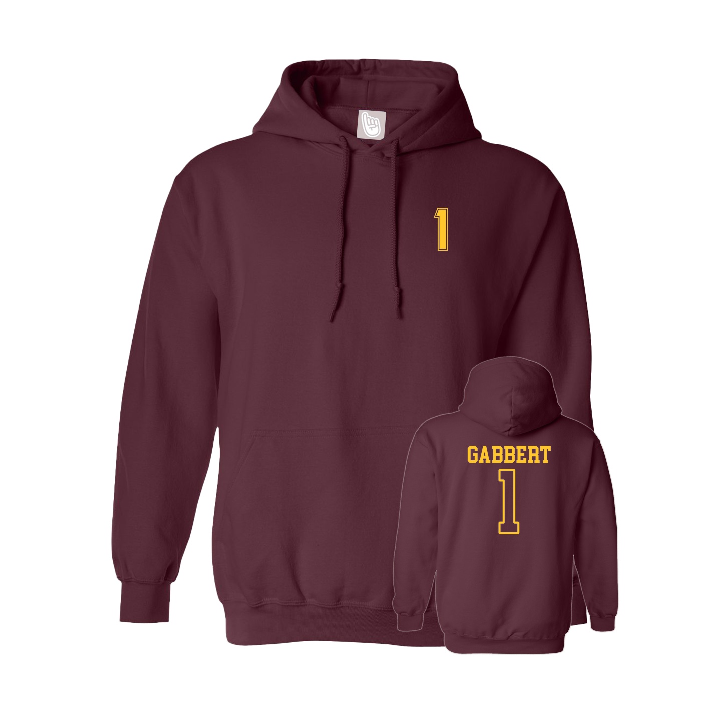 Youth Hoodie — Chest Back in Maroon