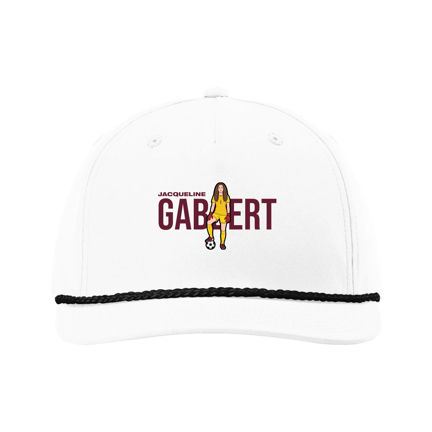 Five-Panel Classic Rope Cap — Player Name in White