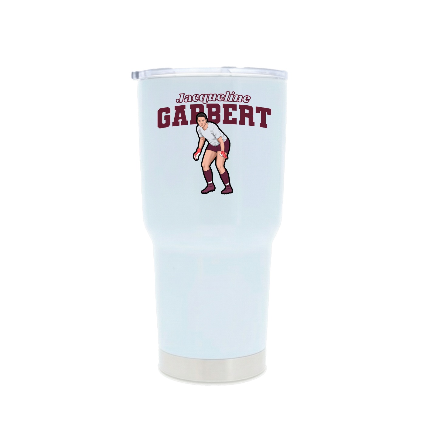 30oz Stainless Steel Tumbler — Name Arch in White
