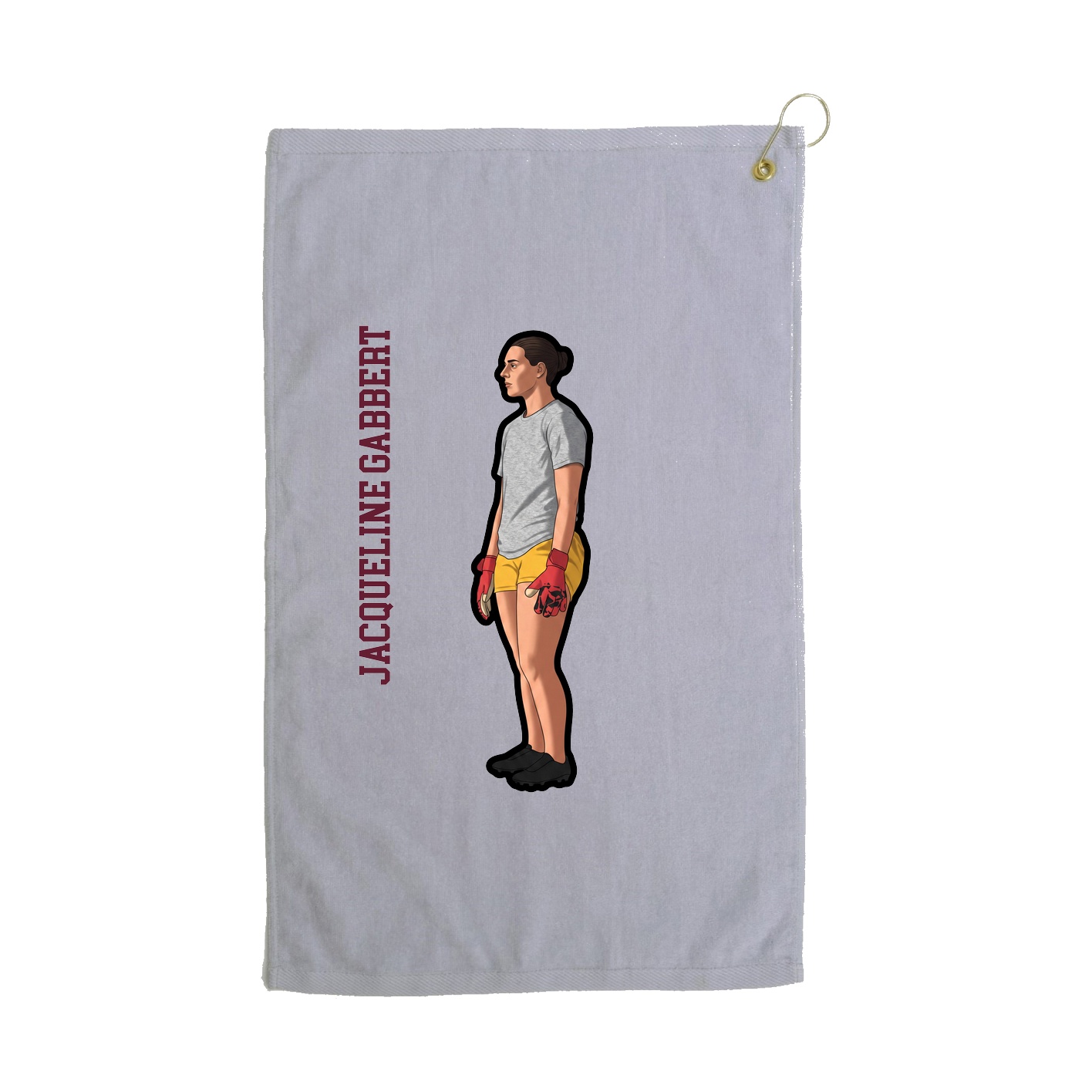 Golf Towel — Name Vertical in Grey