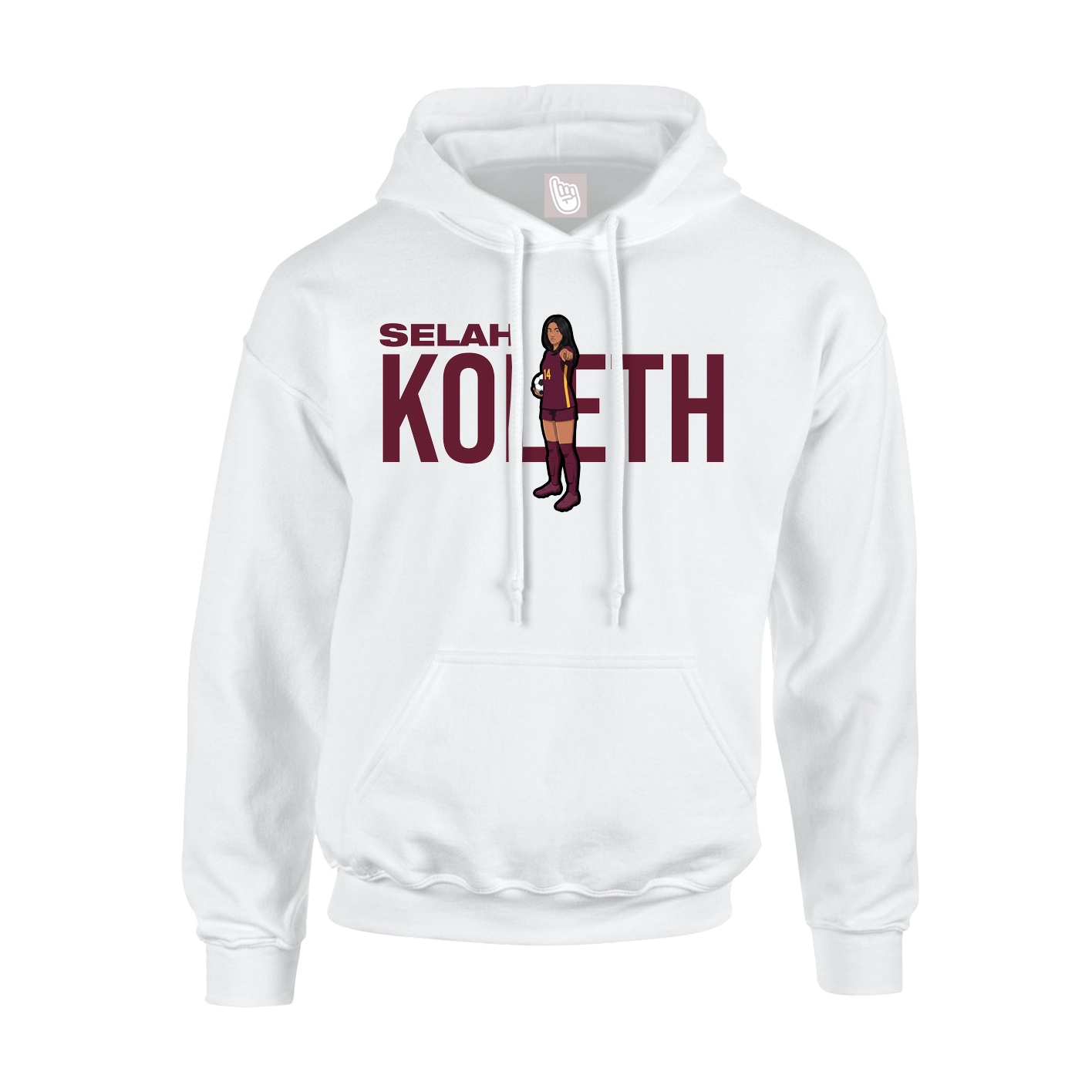 Youth Hoodie — Player Name in White