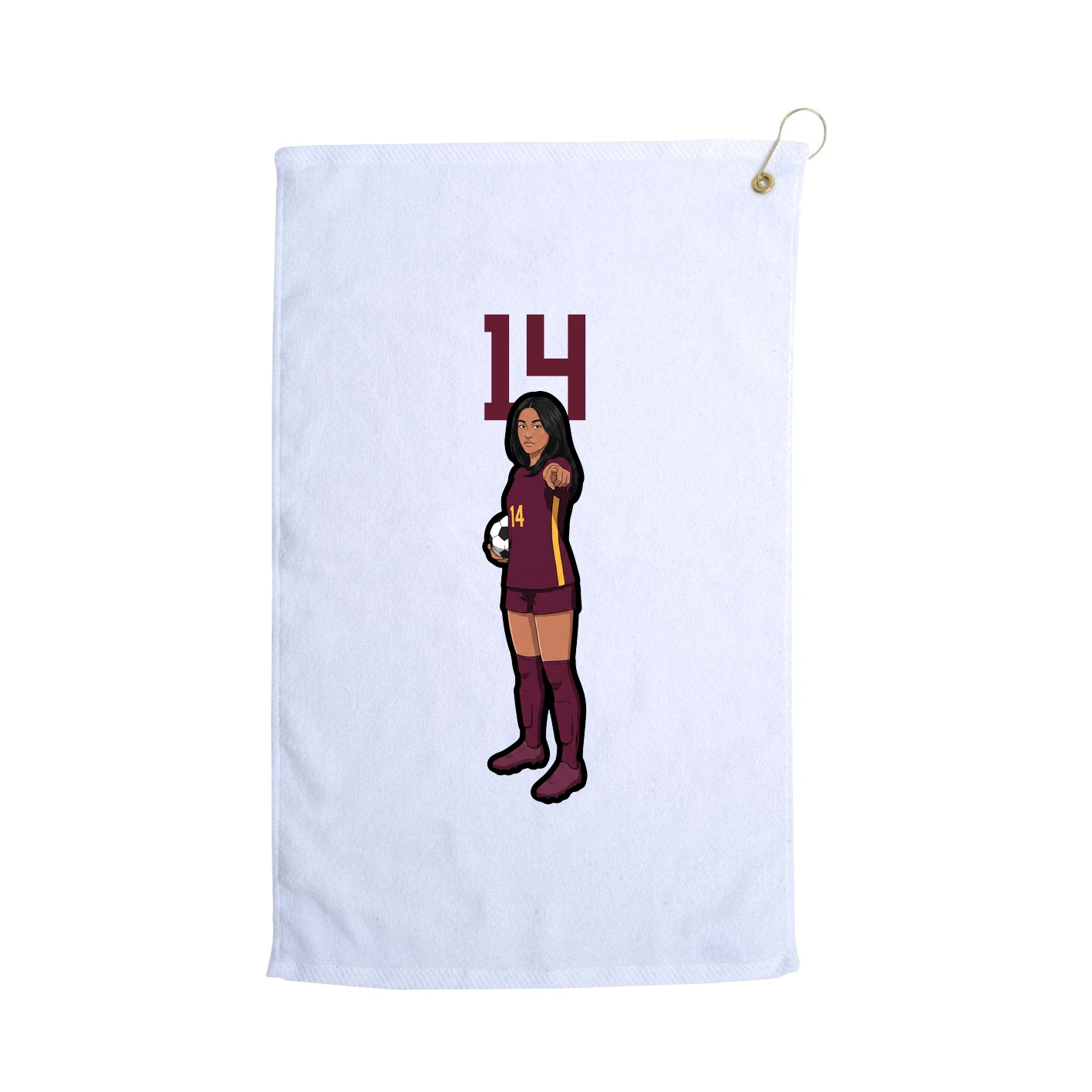 Golf Towel — Number Top in White