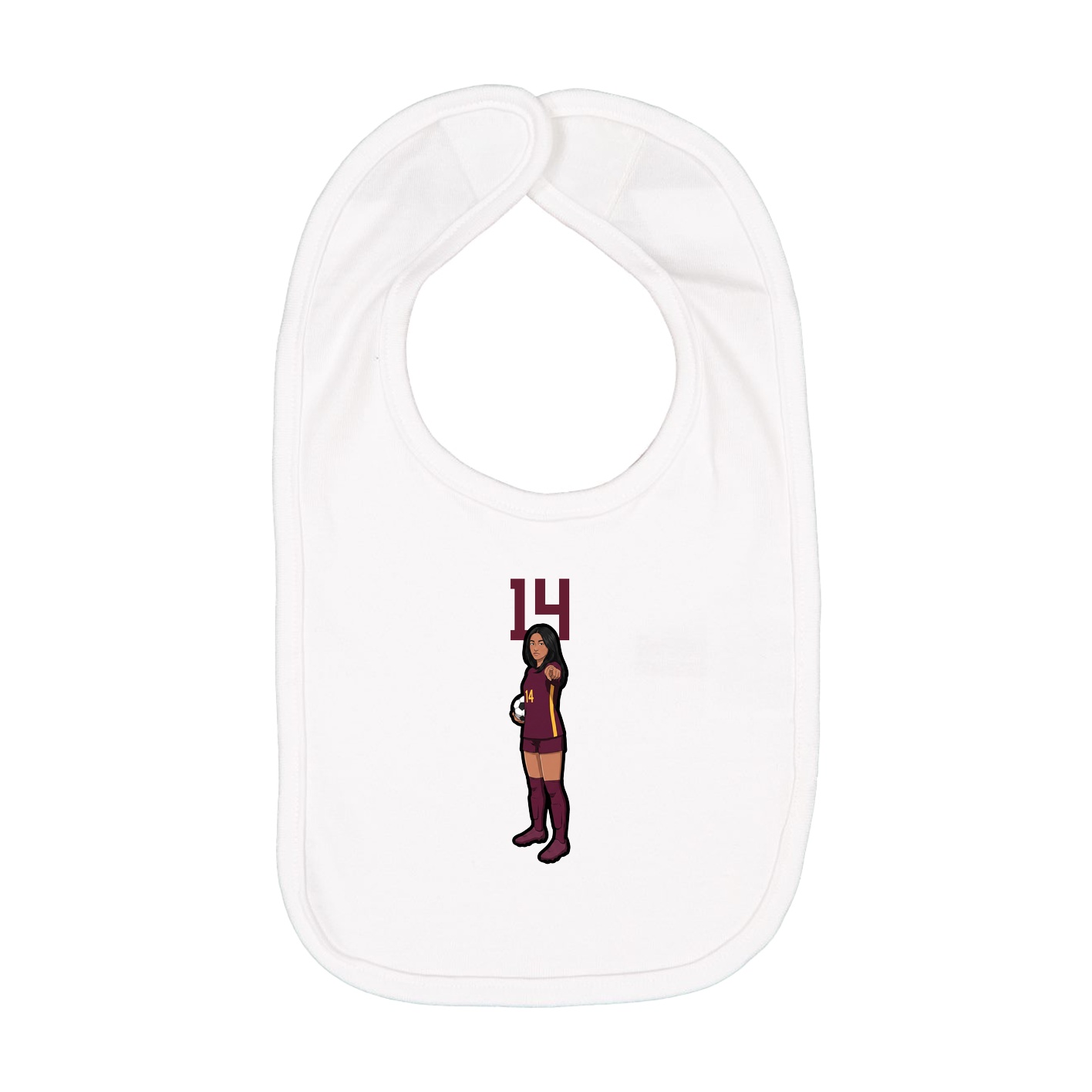 Infant Bib — Number Top in White