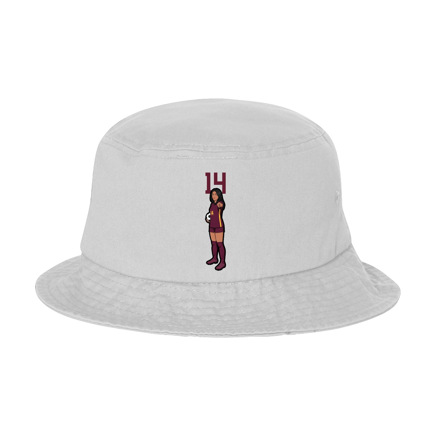 Bucket Cap — Number Top in White